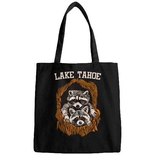 Raccoon Pet Couple Tree Cave Natural Lake Tahoe Bags