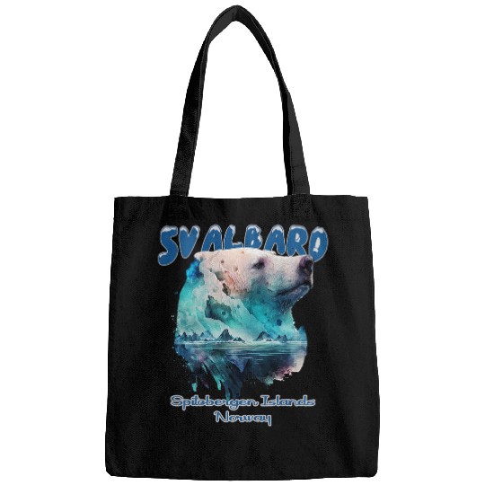 Bear Pet Svalbard Norway Spitsbergen Polar Bear Northern Lights Hele Bags