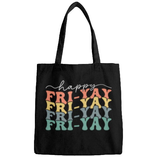 Happy FriYay Friday Weekend Lovers Retro Fri Yay Teacher 1 Bags