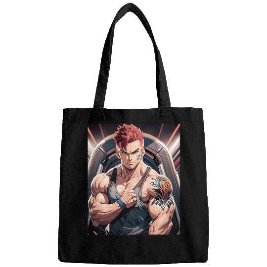 Anime Gym Workout Manga Japanese Motivation Design Print 2 Bags