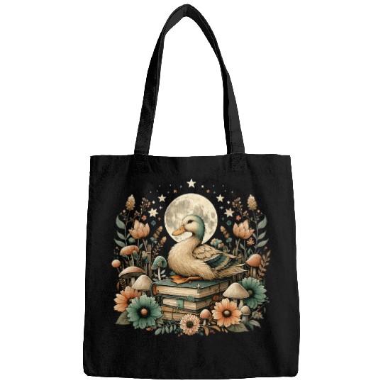 Duck Pet Floral Women Cottagecore Duck Aesthetic Bags