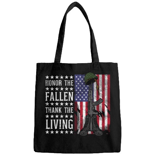American US Flag Honor The Fallen Thank Living Memorial Day Bags