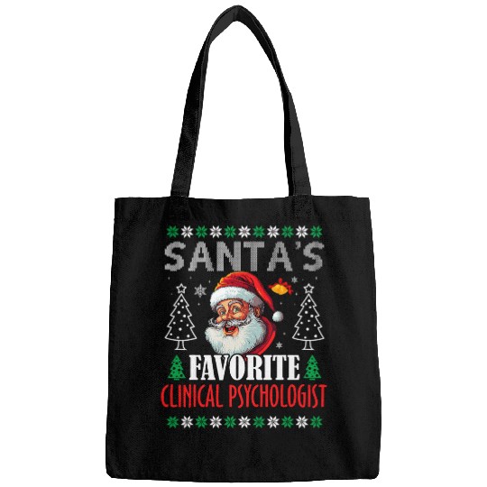 Psychologist Job Santas Favorite Clinical Psychologist Funny Christmas Bags