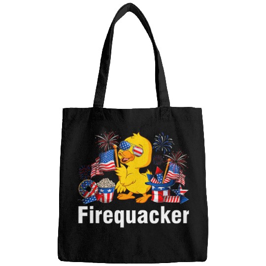 Duck Pet Fourth of July USA Patriotic Firequacker Rubber Duck Funny Bags