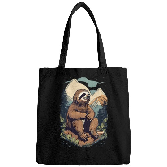 Sloth Pet Contemplative Sloth Mountain View Reflective Moments Bags