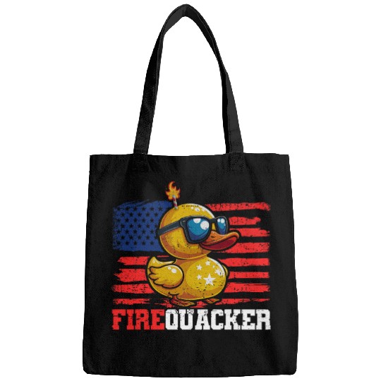 Duck Pet Firequacker Duck 4th of July Patriotic Day USA Flag Funny Bags