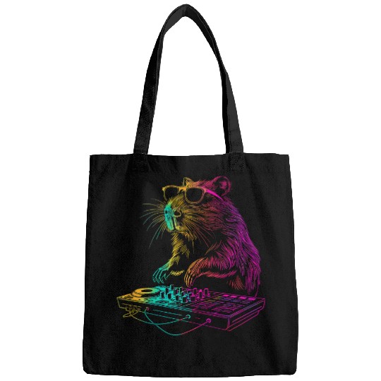capybaras Pet Music DJ Turntable DJ capybaras House Music Producer 2 Bags