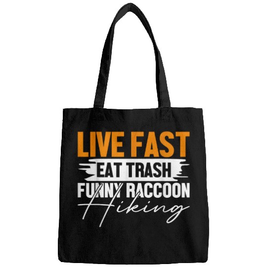 Raccoon Pet Funny Trendy Retro Raccoon Live Fast Eat Trash Panda 5 Bags