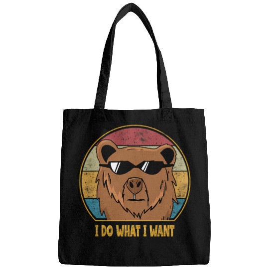 Bear Pet Funny I Do What I Want Bear Lover Retro Vintage Bags