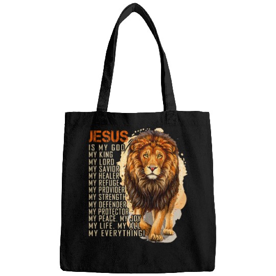 Lion Pet Jesus Is King Lion Christian Men Women Bags
