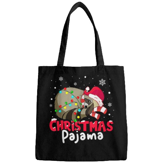 Raccoon Pet Christmas Pajama raccoon pjs Women Girls christmas lights Bags
