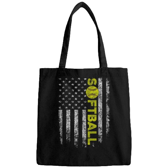 american flag softball team 2softball fan player coach Bags