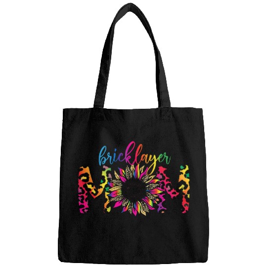 Bricklayer Job Bleached Bricklayer Mom Leopard Sunflower MotherS Day Bags