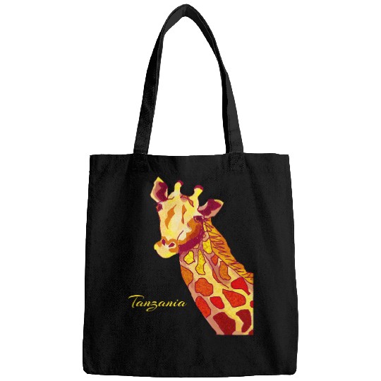 Giraffe Pet Tanzania Watercolor Wildlife Cute Nature Bags