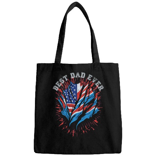 Mens Fathers Day Dad Ever With vintages US American Flag Bags