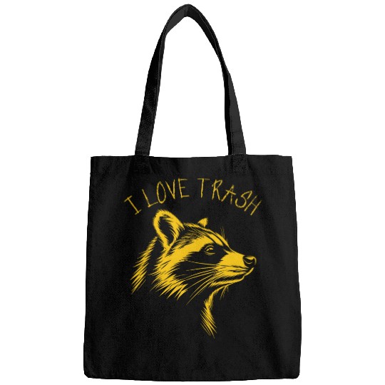 Raccoon Pet Funny Street Cat I Love Trash Raccoon 3 Bags