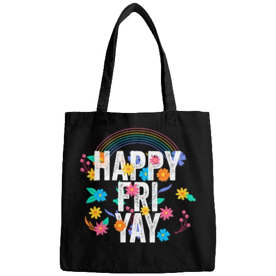 Happy FriYay Friday Lovers Fun Teacher TGIF Flower 2 Bags