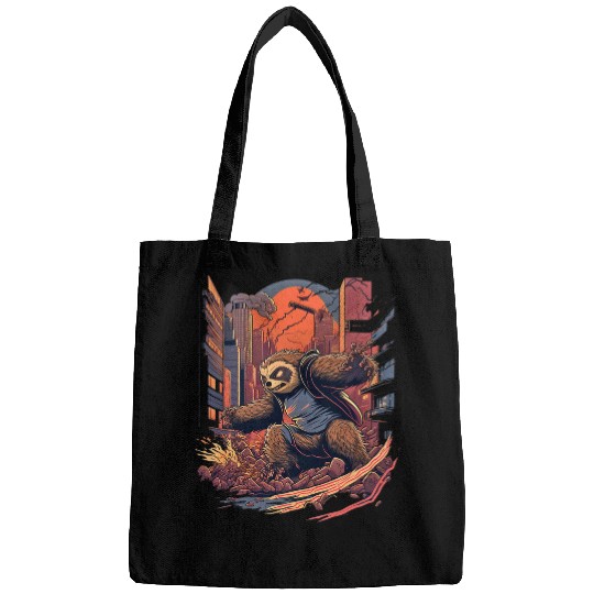 Sloth Pet Kaiju Sloth Slothzilla Monster Attack Tokyo City Bags