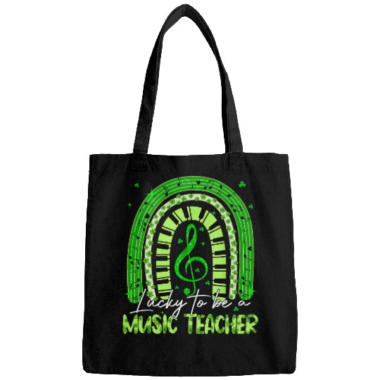 lucky to be a music teacher rainbow st patricks day 2024 Bags