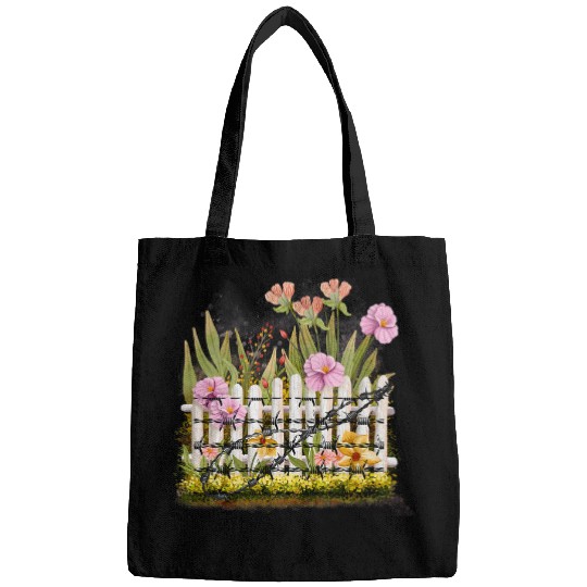 Barbed Wire Garden Floral Gothic Grunge Bags