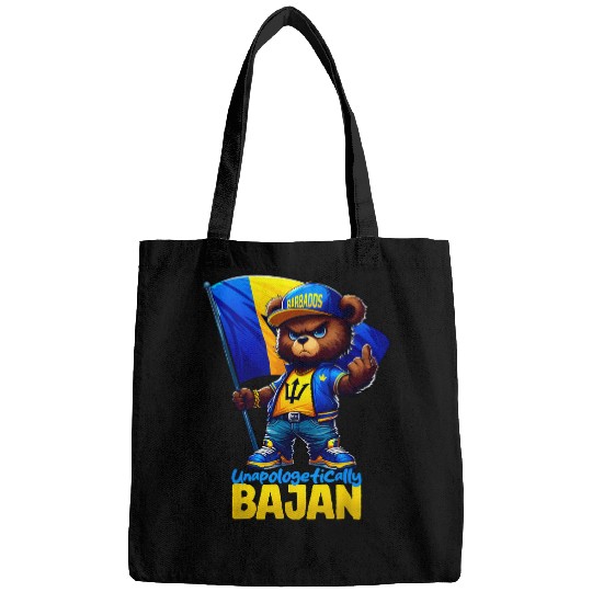 Bear Pet UNAPOLOGETICALLY BAJAN Flag Barbadian Teddy Bear Barbados Bags