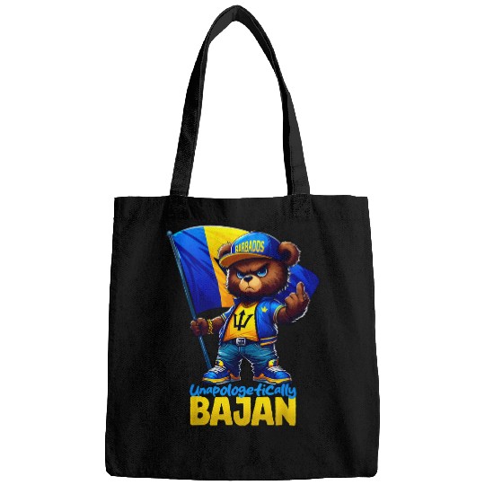 Bear Pet UNAPOLOGETICALLY BAJAN Flag Barbadian Teddy Bear Barbados Bags