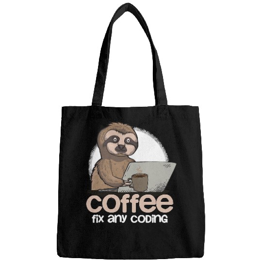 Sloth Pet Computer Science Sloth Programmer Coding Gift For IT Coder Bags