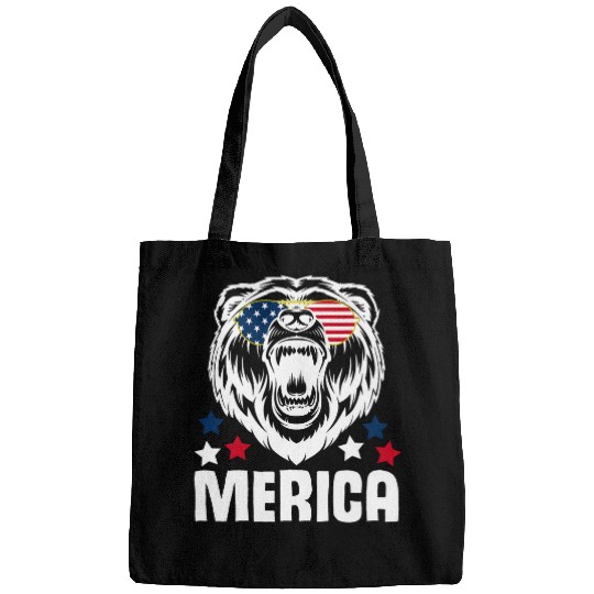 Bear Pet Merica Sunglasses 4th of July American Flag Bear Design Bags