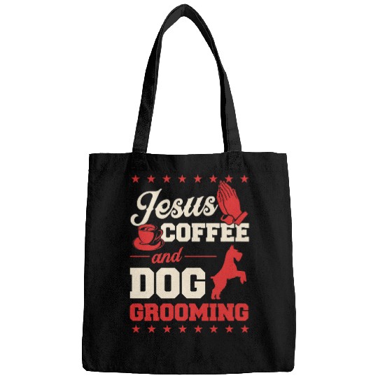Coffee Fun Jesus Coffee And Dog Grooming Funny Christian Dog Groomer 2 Bags