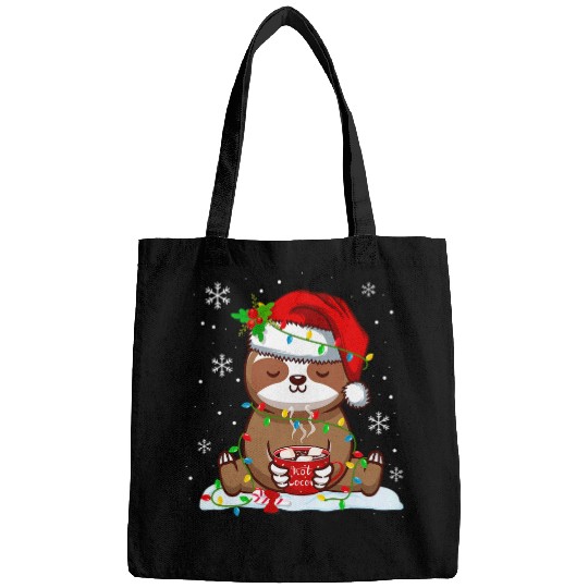Sloth Pet Santa Sloth Drinking Hot Cocoa Christmas Kids Boys Girls Bags