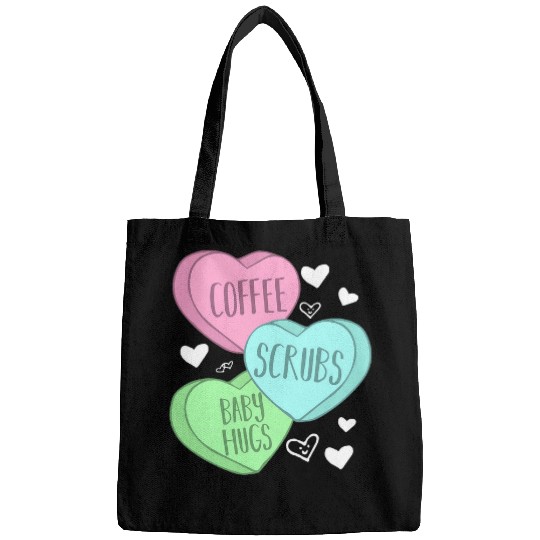 Coffee Fun Scrubs and Baby Hugs Valentines Day for Nurses Bags