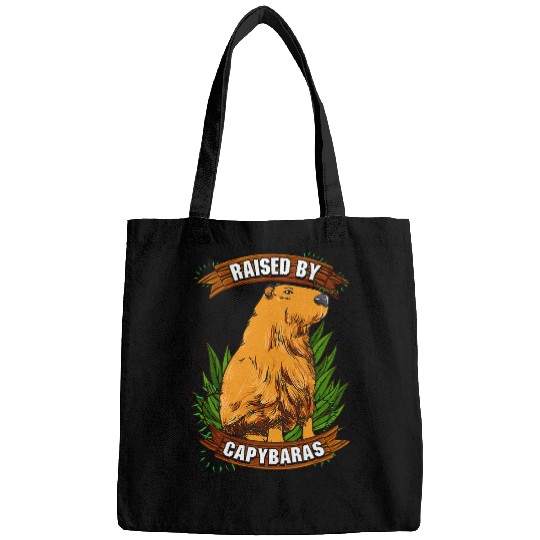 capybaras Pet Raised by Capybaras Funny capybaras Meme Bags