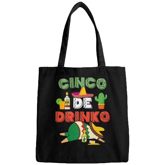 Wines Fun Funny Cinco De Drinko Cinco De Mayo Mexican Tequila Bags