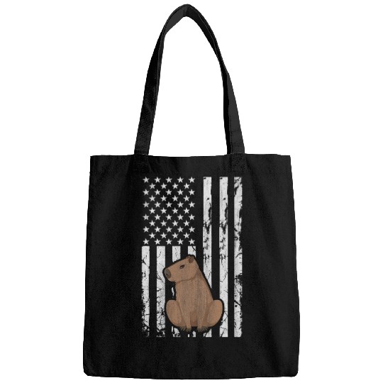 capybaras Pet Patriotic American Flag Vintage Bags