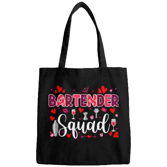 Bartender Job squad cute tools hearts costume valentines day 3 Bags