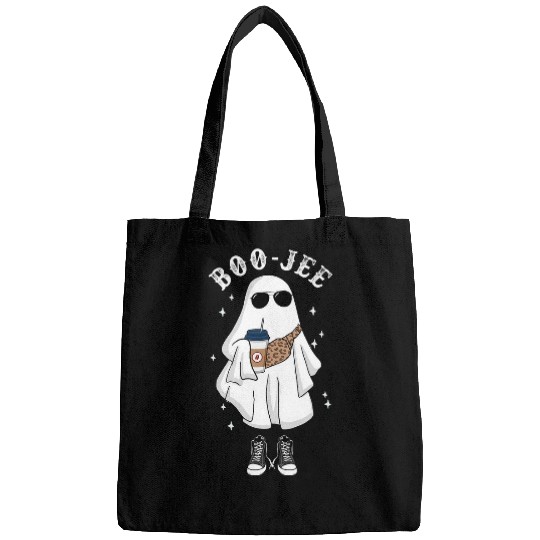 Coffee Fun Spooky Season Cute ghosts Halloween Boo Jee Coffee Leopard Bags