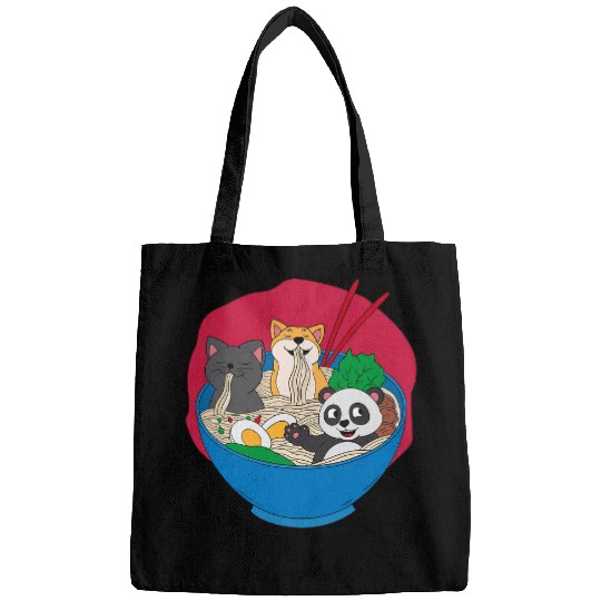 Panda Pet Ramen Cat Shiba Panda Bowl Kawaii Anime Japanese Noodles Bags