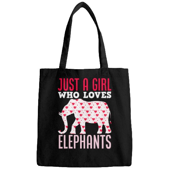 Elephant Pet Just A Girl Who Loves Elephants Hears Pattern Elephant Bags
