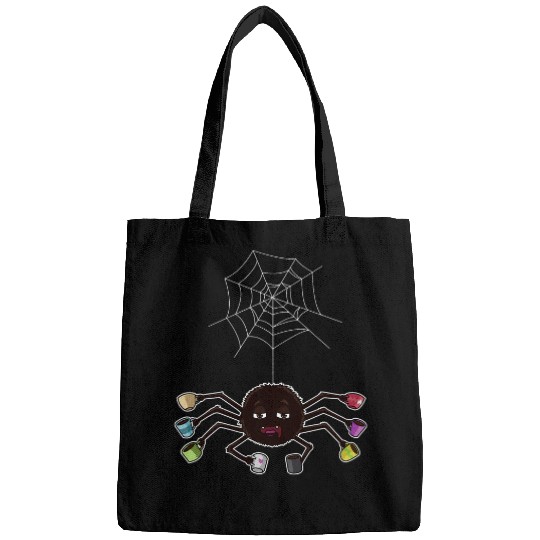 Coffee Fun Spider Coffee Drinker caffeines Addict Cute Spiderweb Bags