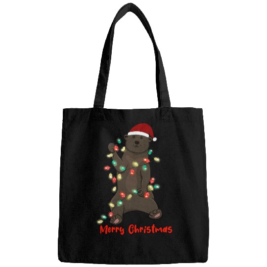 Bear Pet Funny Santa Bear Christmas Holiday Klaus Family Team Santa Bags