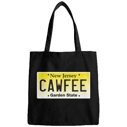 Coffee Fun Cawfee New Jersey Coffee Lover License Plate Bags