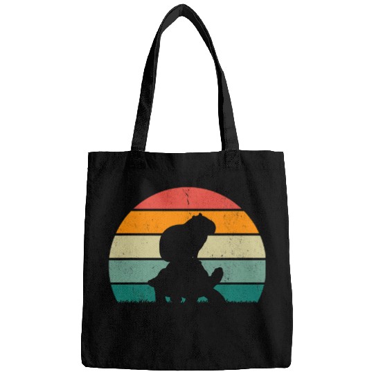 capybaras Pet on Tortoise capybaras riding tortoise vintages sunset Bags
