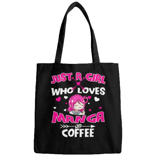 Coffee Fun Just A Girl Who Loves Manga And Coffee Valentines Day 2 Bags