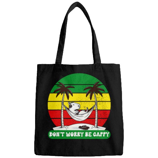 capybaras Pet Don t Be Worry Be Capy Retro Funny capybaras Relaxing Bags