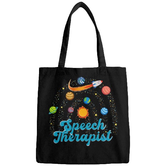 Speech Therapist Space Outer Funny SLP System Planets Bags