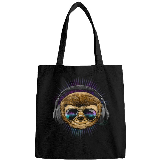 Sloth Pet EDM House Music DJ Sloth Music Lover Music Artist Wildlife Bags