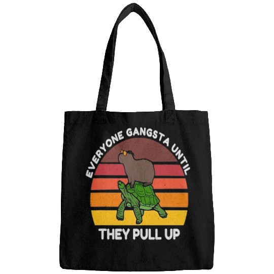 capybaras Pet ok i pull up meme capybaras on turtle capybaras men kids Bags