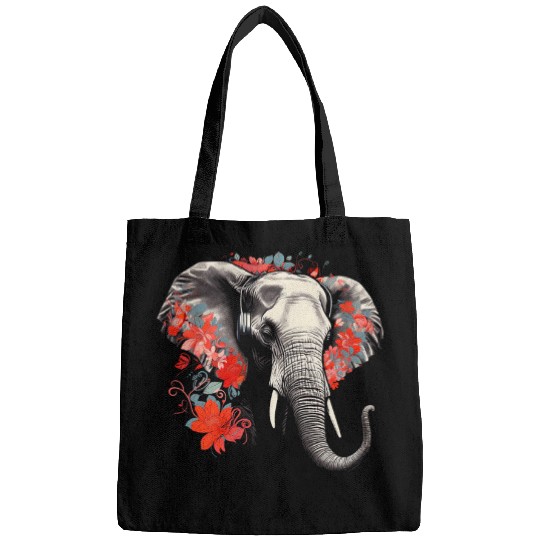 Elephant Pet Flowers Music Animal Art Elephant Bags