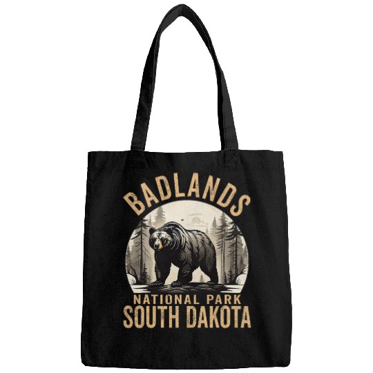Bear Pet Badlands National Park Retro vintages South Dakota Mom Bear Bags