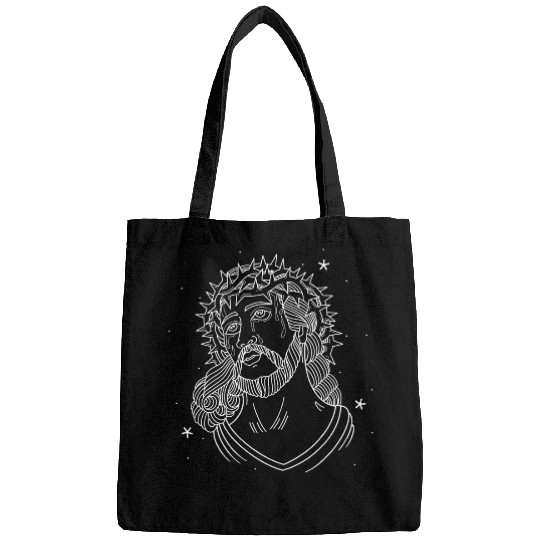 American Traditional Jesus with Crown of Thorns Tattoo Bags